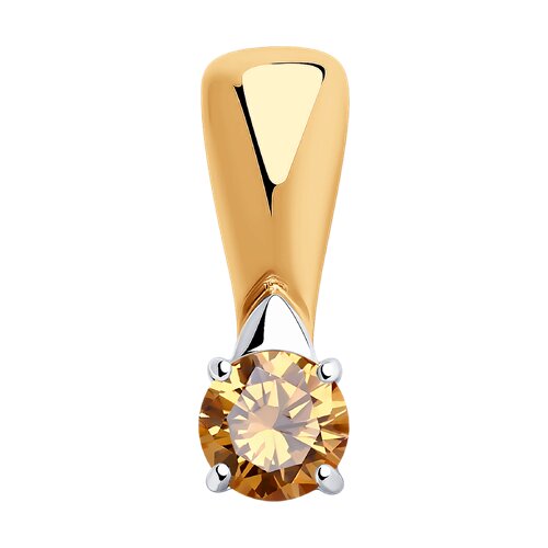 Подвеска из золочёного серебра с фианитом - фото 1