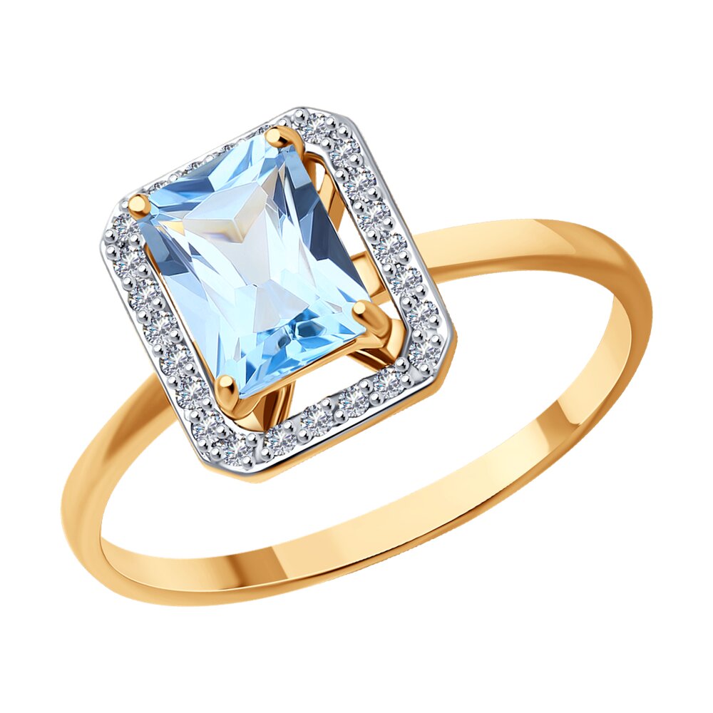 

Кольцо SOKOLOV Diamonds из золота с бриллиантами и топазом