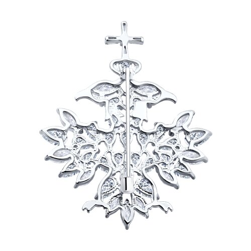 Брошь из серебра с фианитами - фото 2