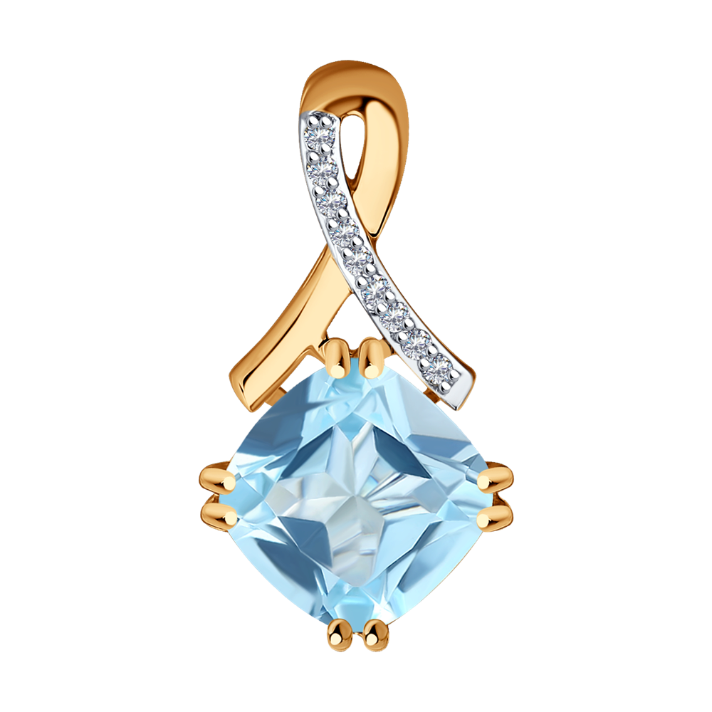 фото Подвеска sokolov diamonds из золота с бриллиантами и топазом