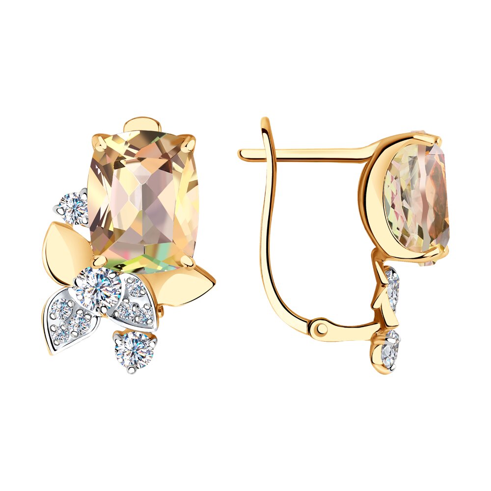 

Серьги SOKOLOV из золота с топазами Swarovski и фианитами Swarovski