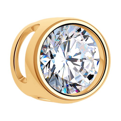 Подвеска из золочёного серебра с фианитом - фото 2