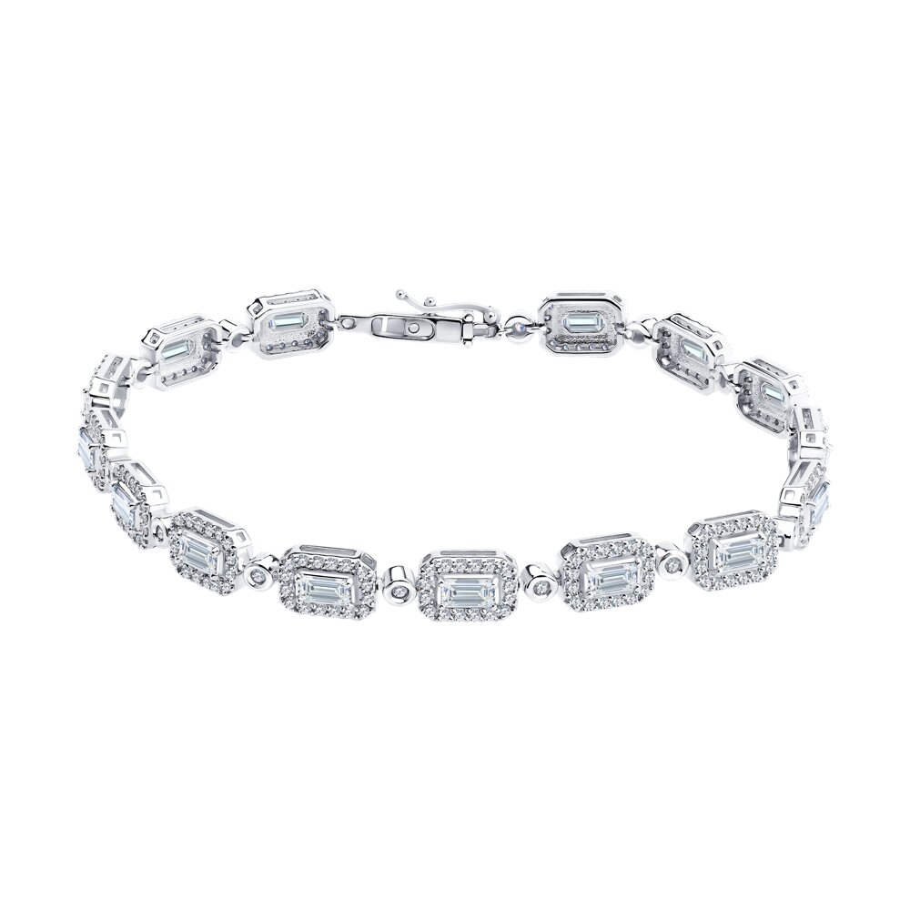 Браслет SOKOLOV из белого золота с бриллиантами выращенными