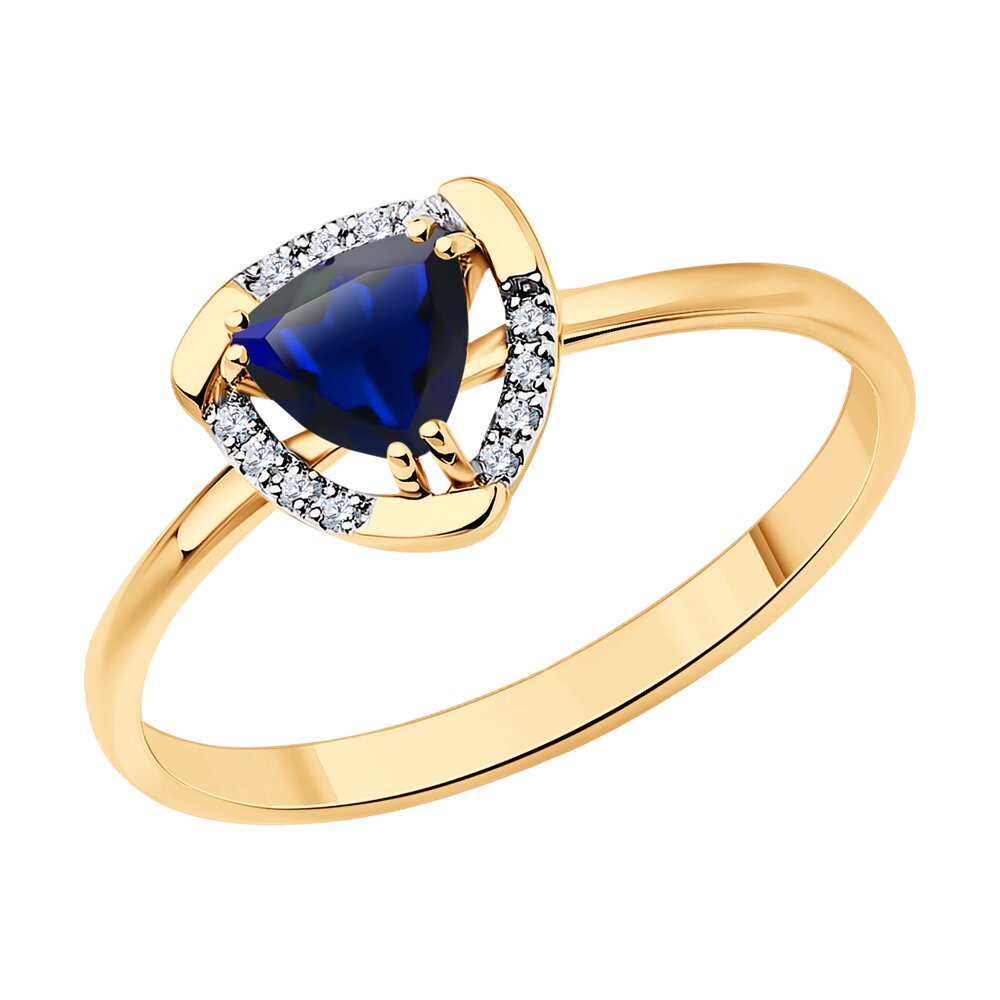 

Кольцо SOKOLOV Diamonds из золота с бриллиантами и корундом сапфировым (синт.)