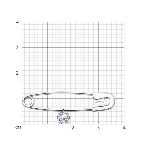 Брошь из серебра с фианитом - фото 3