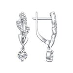 Серьги из серебра с фианитами