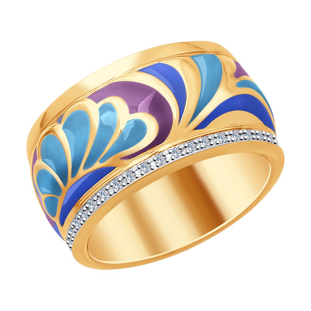 Кольцо SOKOLOV из золота с эмалью и бриллиантами