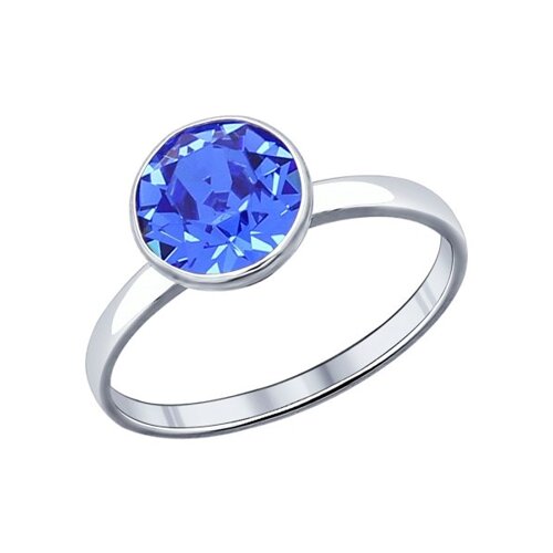 

Кольцо SOKOLOV из серебра с синим кристаллом Swarovski