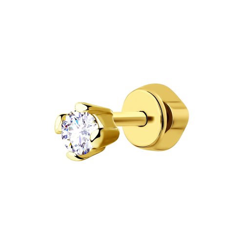 Серьга из желтого золота