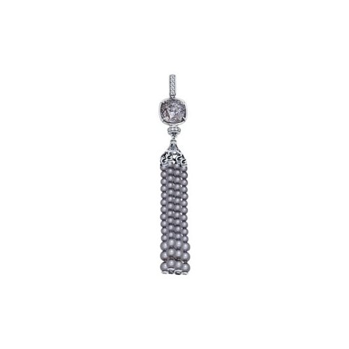 

Подвеска SOKOLOV из серебра с жемчугом Swarovski, чёрным кристаллом Swarovski и фианитами