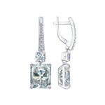 Серьги из серебра с фианитами