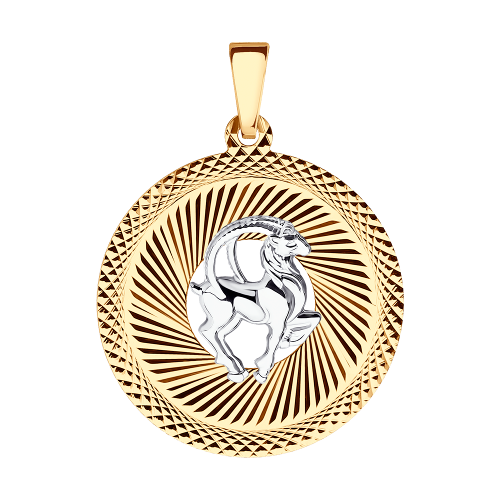 фото Подвеска «знак зодиака козерог» с алмазной гранью sokolov