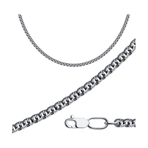 Цепь из чернёного серебра с алмазной гранью - фото 1