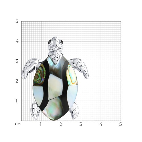 Брошь из серебра с перламутром и фианитами - фото 5