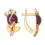 Серьги из золота с фианитами
