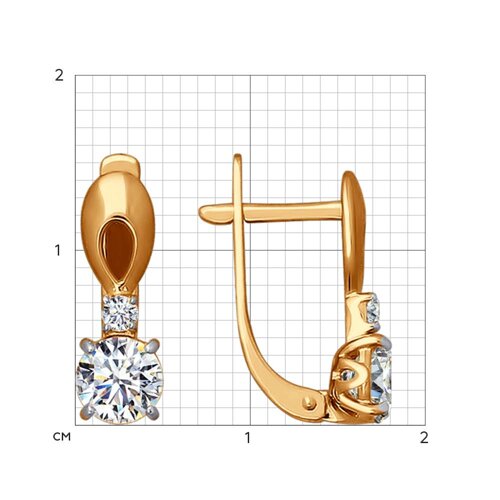 Серьги из золота со Swarovski Zirconia