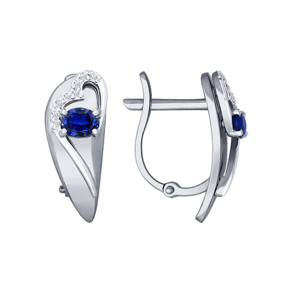 

Серьги SOKOLOV Diamonds из белого золота с бриллиантами и сапфирами
