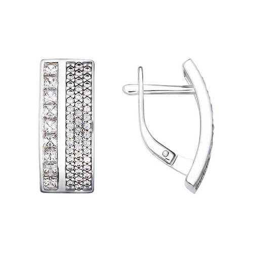 

Серьги SOKOLOV из белого золота со swarovski zirconia