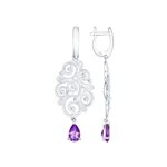 Серьги из серебра с аметистами