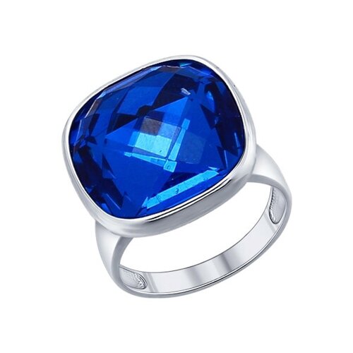 

Кольцо SOKOLOV из серебра с синим кристаллом swarovski