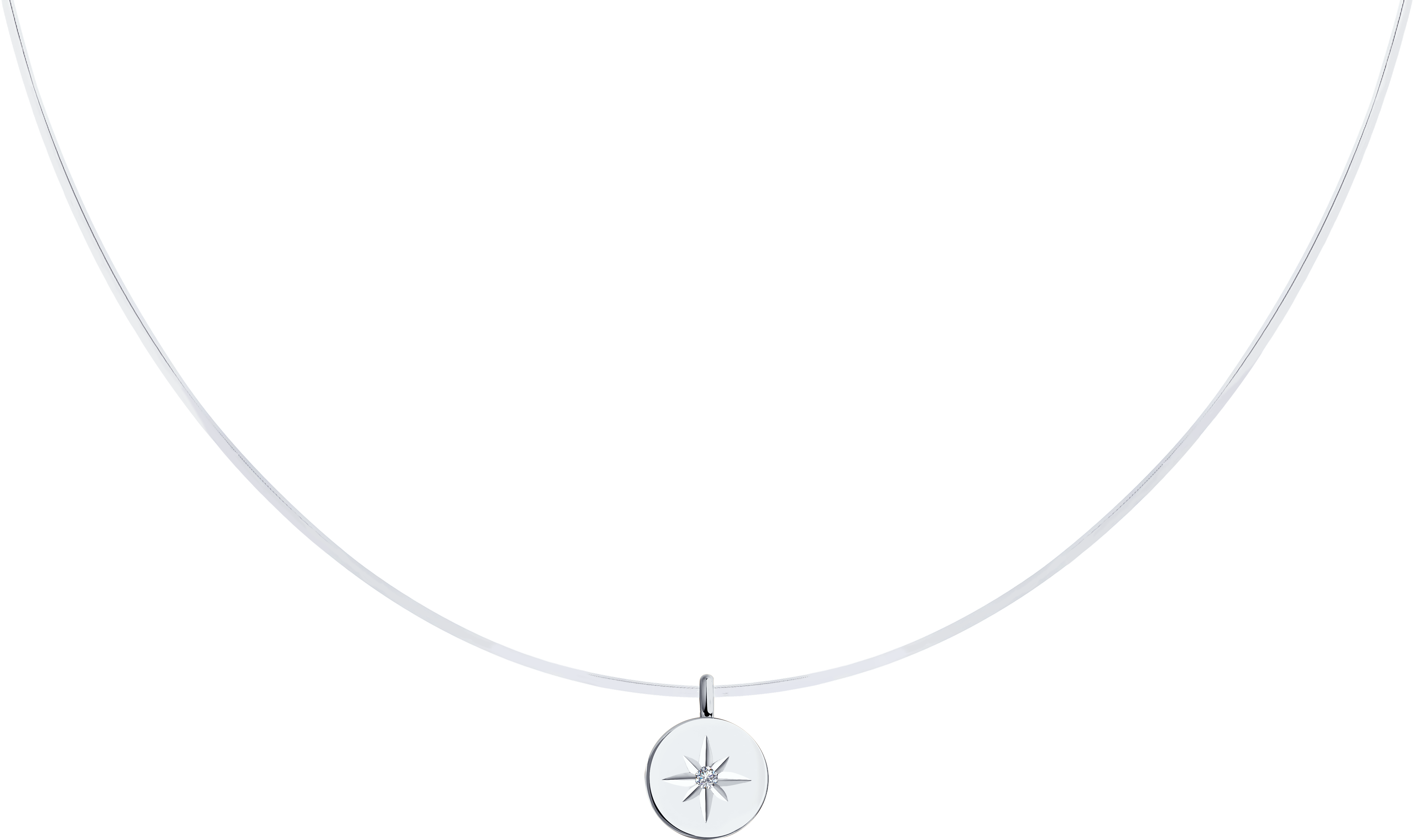 Колье SKLV из серебра с искусственно выращенным бриллиантом 1600₽