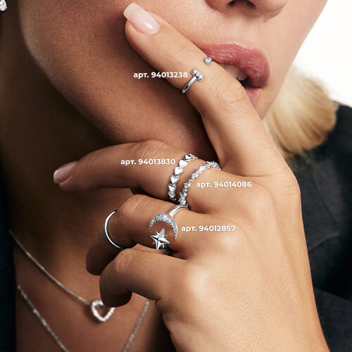 Кольцо из серебра с фианитами - фото 2