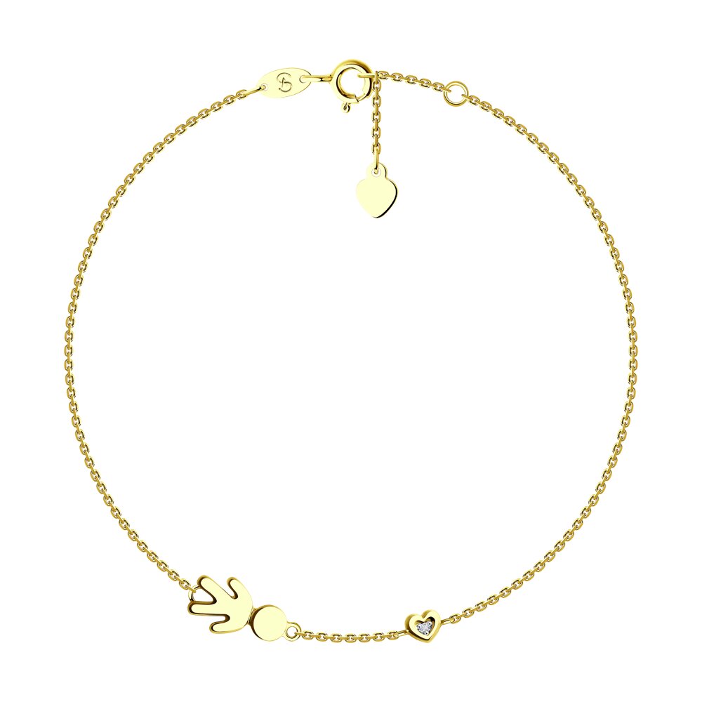 Браслет SOKOLOV из желтого золота с бриллиантом 24750₽