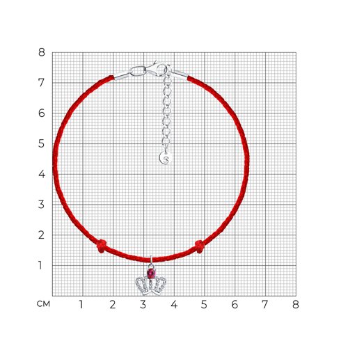 Браслет из серебра с корундом и фианитами - фото 5