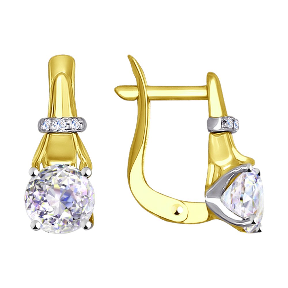 

Серьги SOKOLOV из комбинированного золота со Swarovski Zirconia
