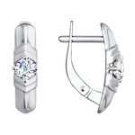 Серьги из белого золота со Swarovski Zirconia