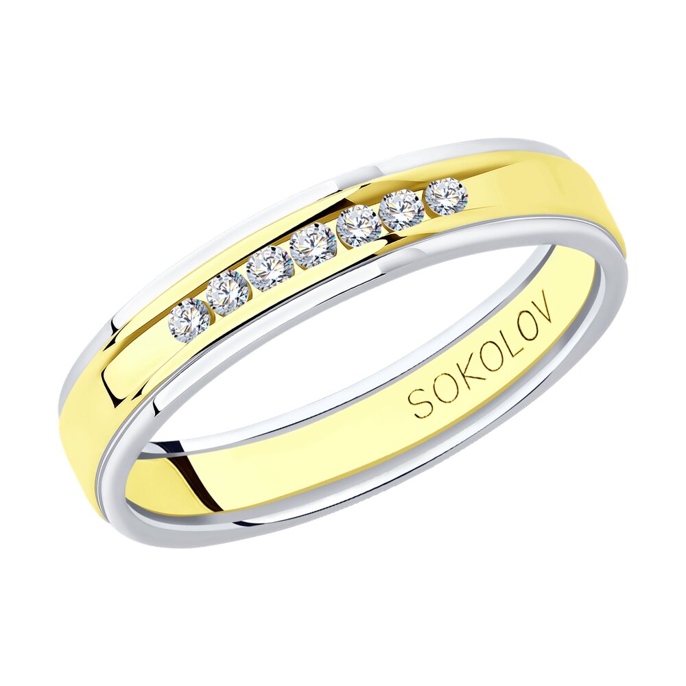 Кольцо SOKOLOV Diamonds из комбинированного золота с бриллиантами