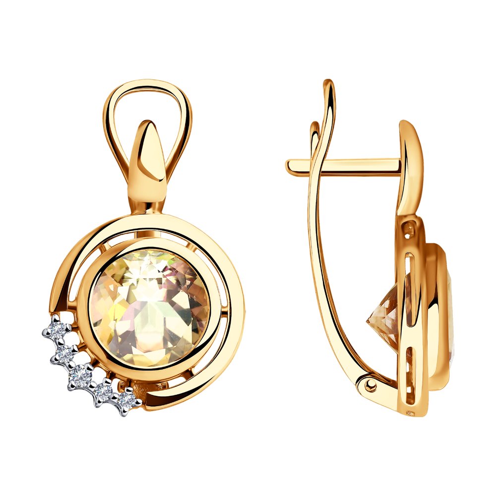 

Серьги SOKOLOV Diamonds из золота с бриллиантами и морганитами