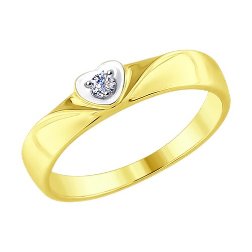 Кольцо из желтого золота с бриллиантом 1011618-2 SOKOLOV фото