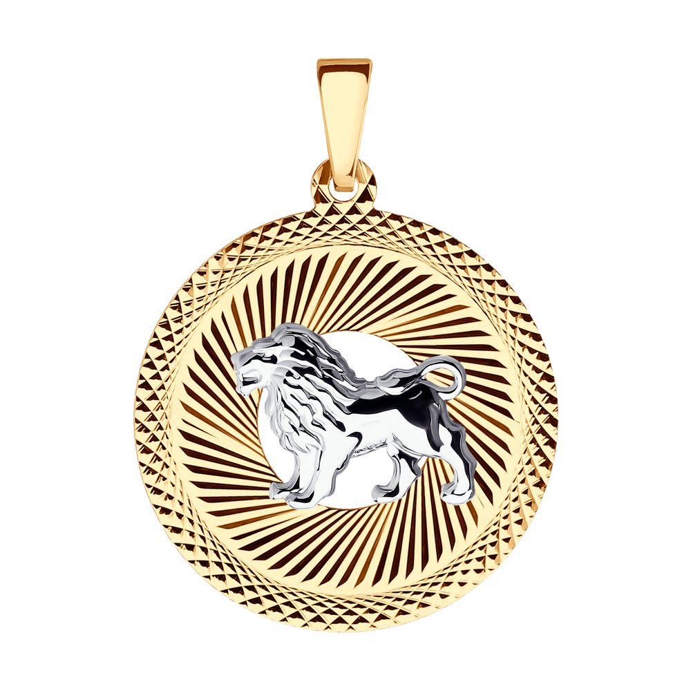 фото Подвеска «знак зодиака лев» с алмазной гранью sokolov
