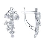 Серьги из серебра с фианитами