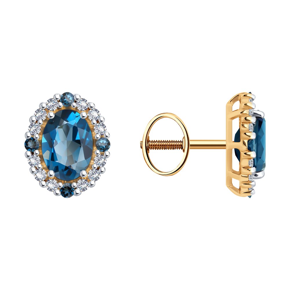 Серьги SOKOLOV из золота с лондон топазами и фианитами 92990₽