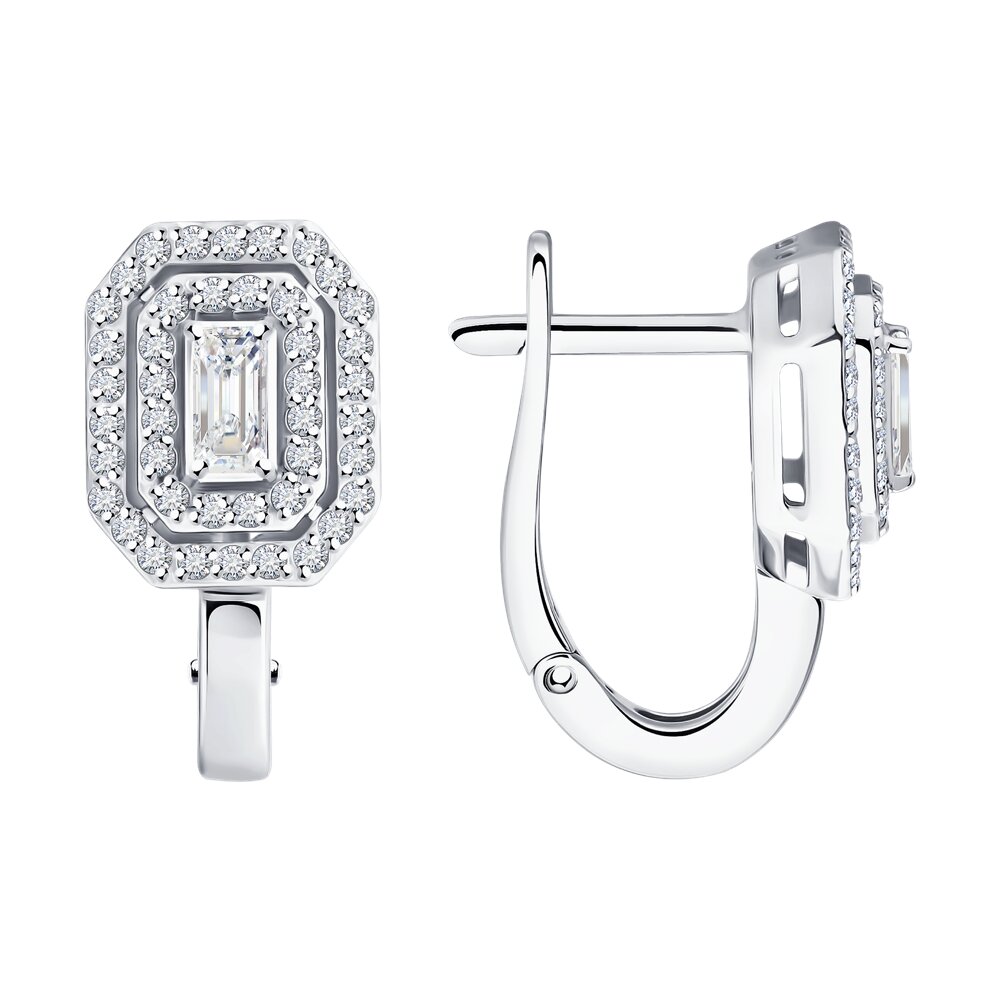 Серьги SOKOLOV Diamonds из белого золота с бриллиантами