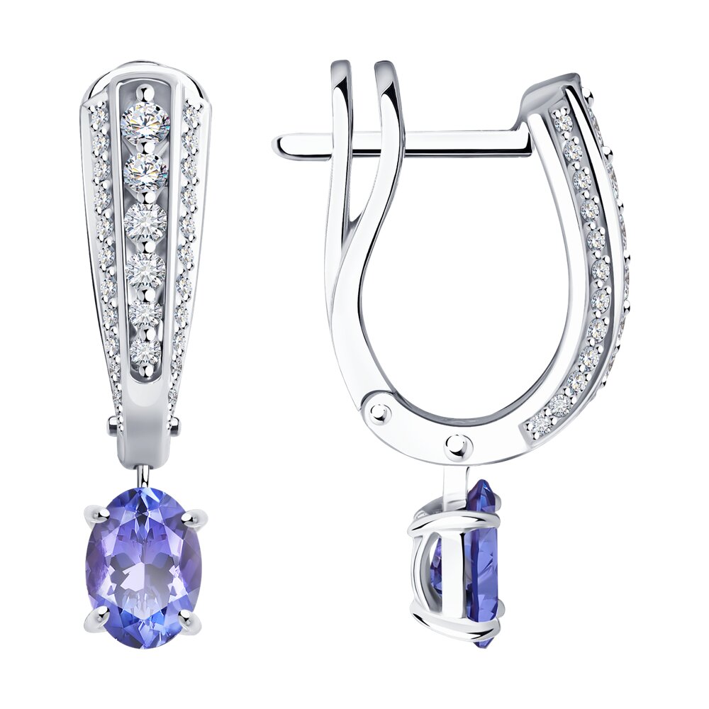 

Серьги SOKOLOV Diamonds из белого золота с бриллиантами и танзанитами
