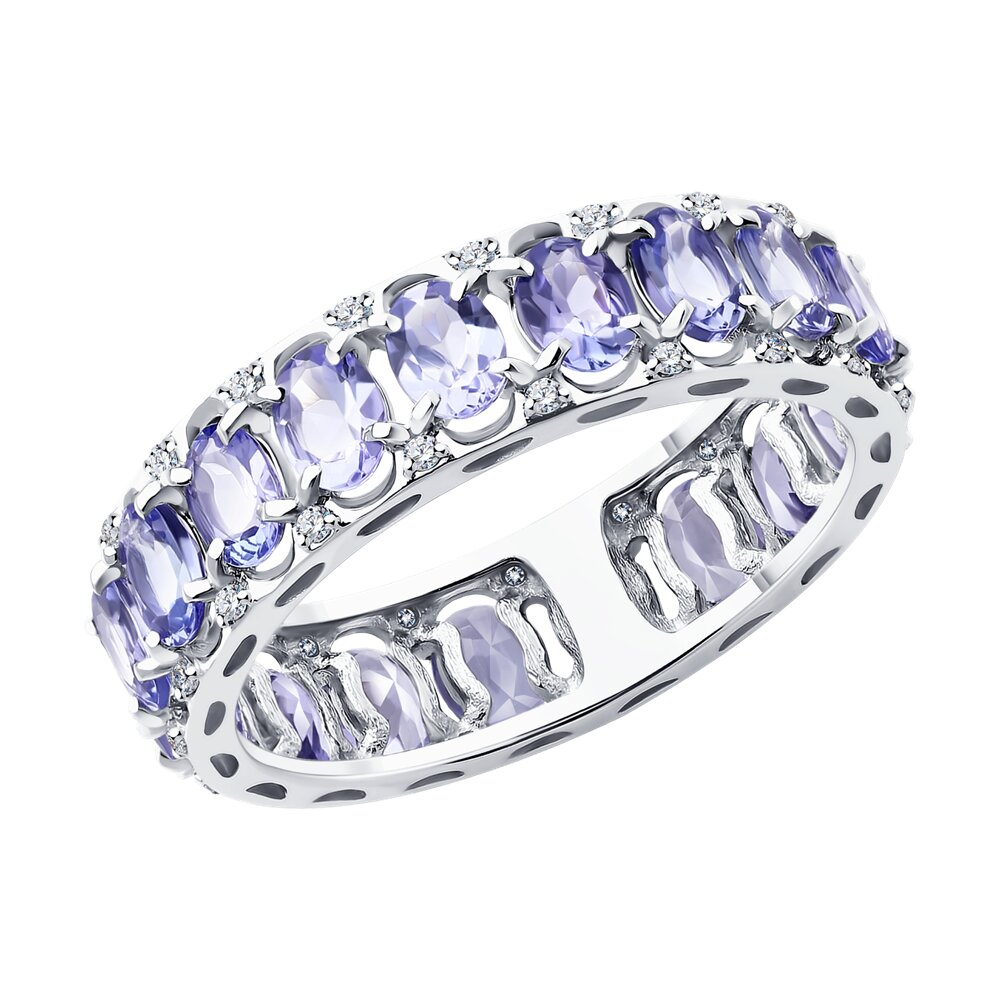 

Кольцо SOKOLOV Diamonds из белого золота с бриллиантами и танзанитами