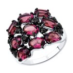 Кольцо из серебра с кристаллами Swarovski и фианитами