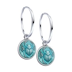 Серьги SOKOLOV из серебра с эмалью Скарабей 1900₽