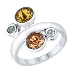 Кольцо из серебра с кристаллами Swarovski