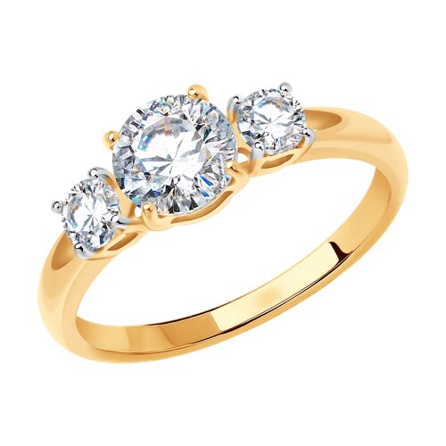 Помолвочное кольцо из золота со Сваровски 81010186 sokolov фото