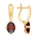 Серьги из золота с гранатами