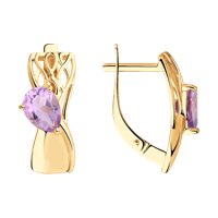 Серьги из золота с аметистами