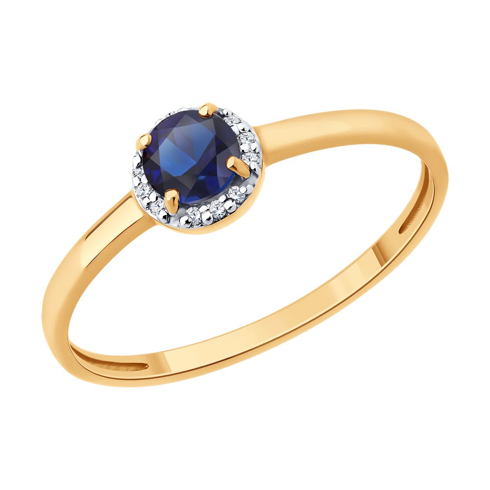 Кольцо SOKOLOV из золота с бриллиантами и корундом