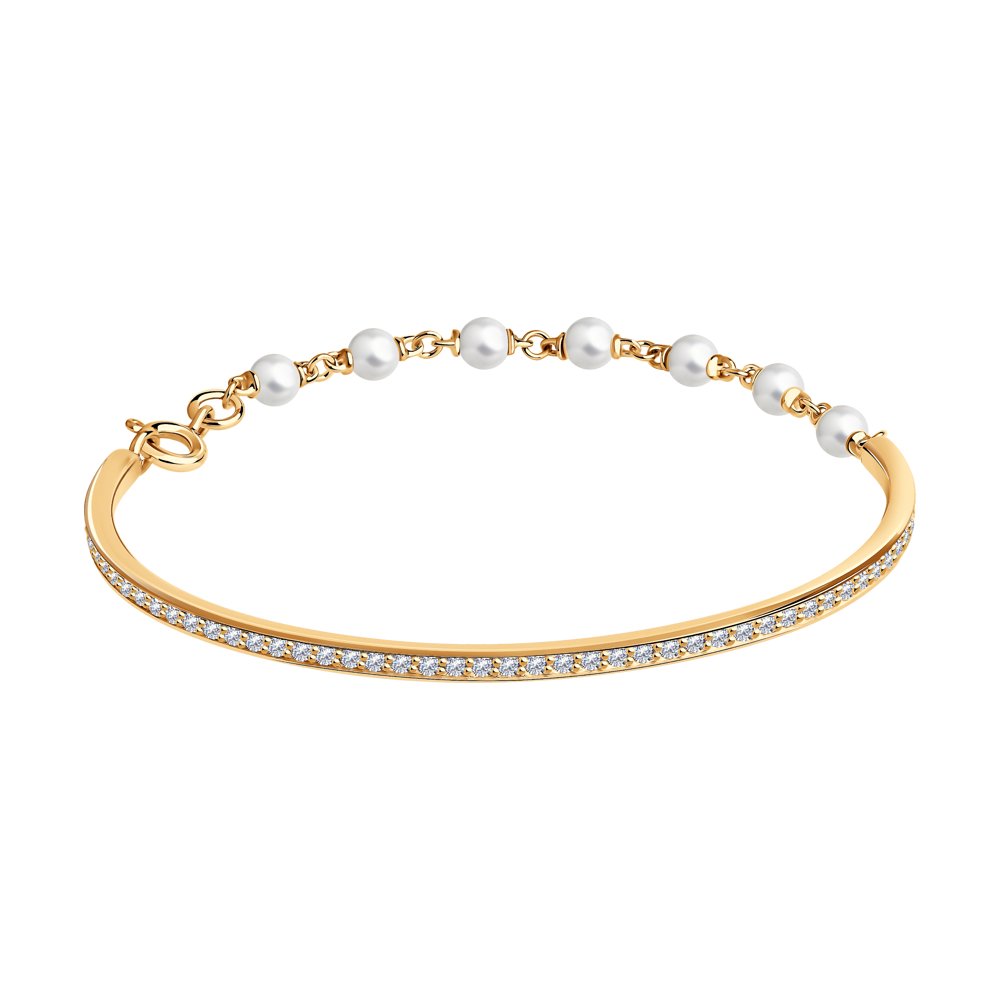 

Браслет SOKOLOV из серебра с жемчугом Swarovski и фианитами