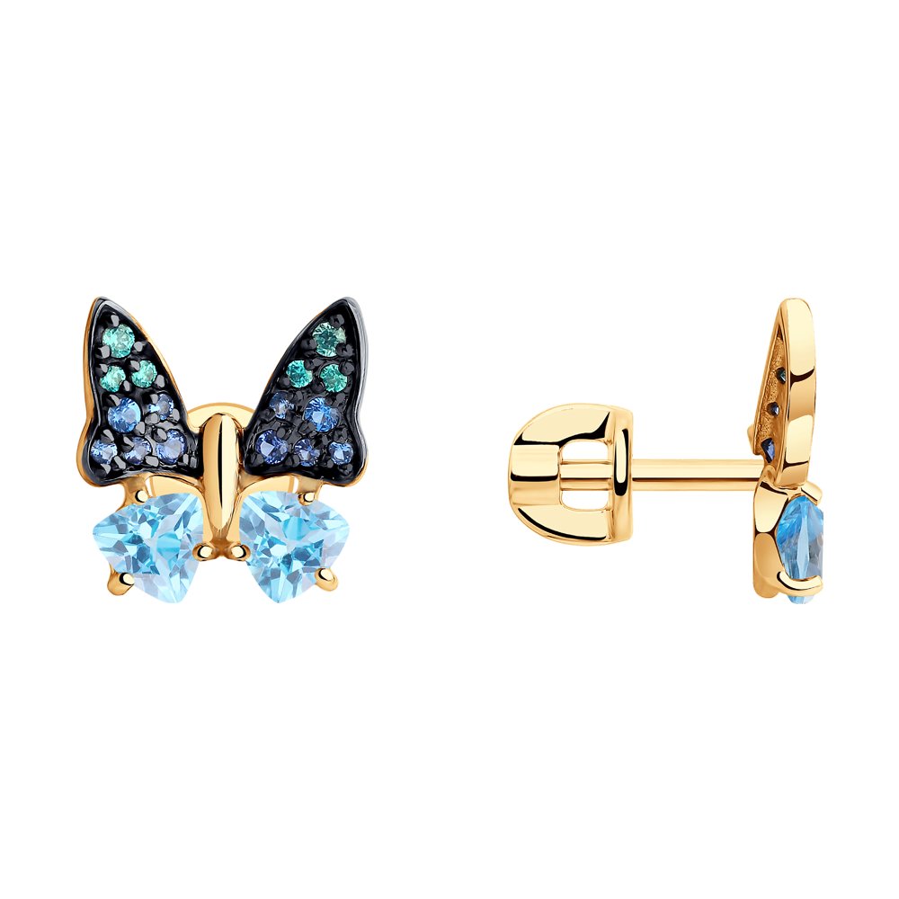 

Серьги SOKOLOV из золота с топазами и фианитами