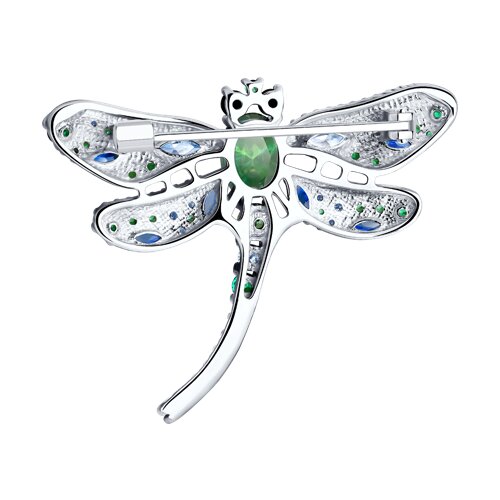 Брошь из серебра с фианитами - фото 2