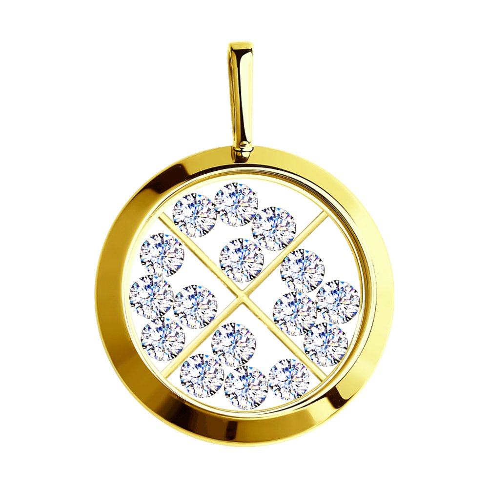 

Подвеска SOKOLOV из желтого золота со Swarovski Zirconia и минеральным стеклом